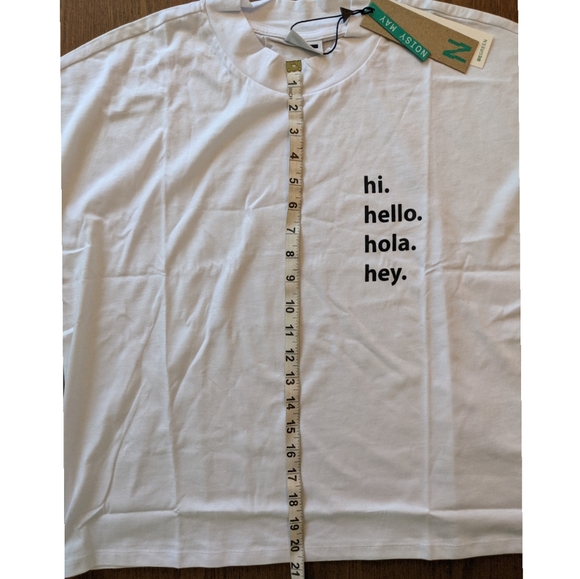 Hello Slogan High Neck T-shirt - Picture 3 of 9
